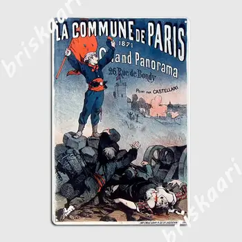 Vintage Affiche La Commune de Paris 1871 Metal Sign plakettek Party Cinema Nappali Vintage Ón tábla plakát