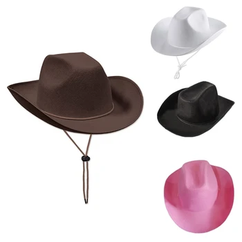 Vintage Fedora kalap női férfi nemez cowboy kalap egyszínű kalap 449B