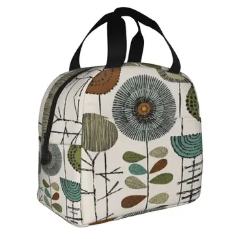 Virágos Orla Art hőszigetelt uzsonnás táskák Orla Kiely Mid Century Modern hordozható uzsonnás táska iskolai tároláshoz Élelmiszerdoboz
