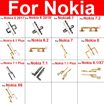 Volume Power Flex kábel Nokia 6 6.1 6.2 7 7.1 7.2 8 8.1 X7 X6 Plus 2017 2018 oldalsó gombok Power Volume Flex szalag alkatrészek