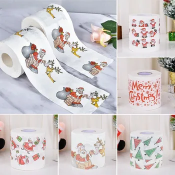 WC-papír Karácsonyi minta sorozat Papírtekercs nyomatok Vicces papír Karácsonyi dekoráció kellékek Háztartási tekercspapír