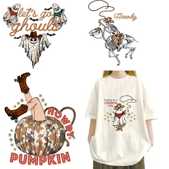 Western Cowboy Lasso Hat Wild Soul Halloween vas ruha átadásra DTF transzferek nyomható Hőátadás Nyomtatás