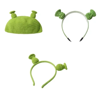 Y166 Green Ear sapka Halloween zöld fülpánt gyerek vicces kalap zöld fül haj karika