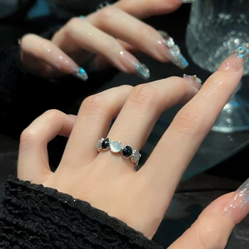 Y2K zománc csillag pentagram gyűrű nőknek Hip Hop Cool állítható nyitógyűrű Koreai divatékszer ajándék