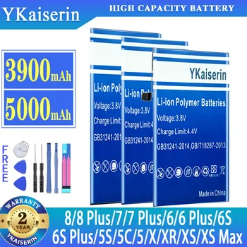 YKaiserin akkumulátor iPhone-hoz (8, 7, 6, 6S) Plus 5S 5C 5 X XR XS Max XSMax 8Plus 7Plus 6Plus 6Plus nagy kapacitású akkumulátor
