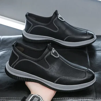 Zapatillas Férfi cipő Férfi tornacipő Ősz Új bőr alkalmi cipő Komfort vezetési cipő puha talp munkavédelmi cipő sportcipő