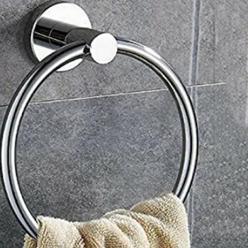 Zhangji rozsdamentes acél törölközőgyűrű amerikai egyszerű törölköző függő állvány fürdőszoba fürdőszoba nincs lyuk lógó rúd