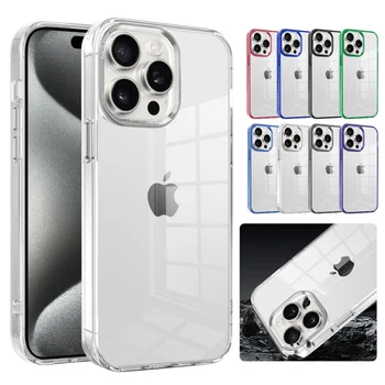 Átlátszó színes mágneses Magsafe telefontokhoz iPhone 15 Plus 14 13 12 11 Pro Max vezeték nélküli töltéshez átlátszó kemény borítás