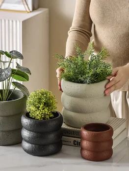 Északi cementfazék egyszerű személyiség kreatív irodalmi zöld növény zamatos edényváza otthoni szoba dekoráció kertészeti kellékek