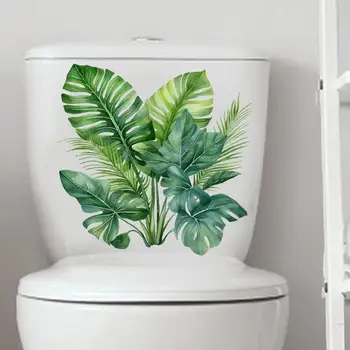  Öntapadó levél design matrica Kivehető vízálló páfránylevél WC matrica Zöld növény Fürdőszoba matrica a szobához Fal Art WC