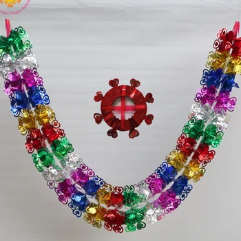 Öt csillag harang alakú színes karácsonyi csipke szalag színes bárdekoráció mennyezeti szalag kiegészítők parti esküvőre