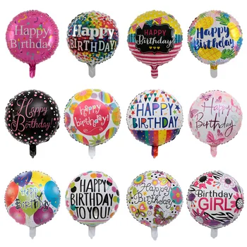 Új 18 hüvelykes 1db Boldog születésnapot kerek fólia léggömb születésnapi zsúr dekoráció gyerek játék ananász hélium léggömb flamingó parti kellékek