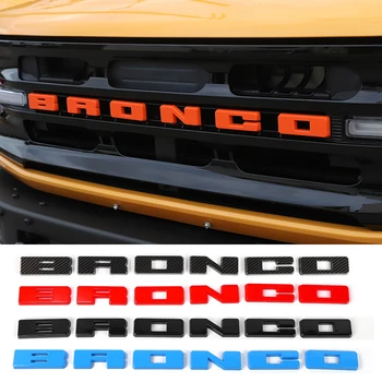 Új 6db/készlet ABS autódekorációs matrica elülső betűk logó embléma díszítőburkolat a Ford Bronco számára 2021 2022 2023