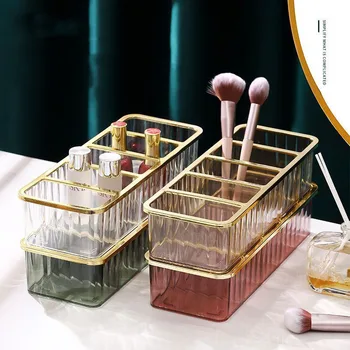 Új akril sminktároló doboz kozmetikai rendszerező doboz rúzs parfüm 5 rácsréteges konténer asztali rendetlenség