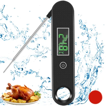 Új digitális húshőmérő azonnal leolvasható élelmiszer-hőmérő 1,7 hüvelykes kijelzővel IP42 vízálló főzési hőmérő
