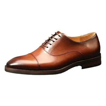 Új férfi Oxford bőrcipő Kiváló minőségű Brogue Business Office férfi kényelmes ruha bőr cipő esküvői parti