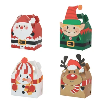 Új karácsonyi cukorka doboz Kreatív nátronpapír sütik Cukrászsütemény ajándékok csomagoló doboz 2024 Otthoni karácsonyi dekorációk Party szívességek