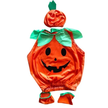 Új kisgyermek ujjatlan romper narancssárga gyerekek gyerekek Halloween jelmez tök öltözz fel vicces cosplay party jelmezek 2023-ra