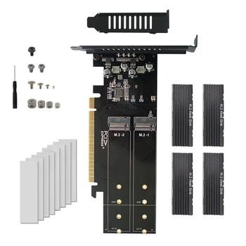 Új Pcie - M2 adapterkártya Pcie X16 4 portos M2 NVME M Key SSD átalakító M.2 PCI Express X16 adapter VROC bővítőkártya