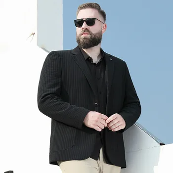 Új érkezés Suepr Oversized férfi divat sötét mintás öltöny, őszi téli alkalmi kabát plusz méret XL 2XL3XL 4XL 5XL 6XL 7XL