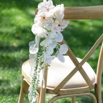 [ ÚJONNAN ÉRKEZŐK ] Újrafelhasználható mesterséges szék háttámla virágfotózás kellékek kültéri esküvői templomi szék dekorációhoz