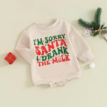 Újszülött kislány karácsonyi ruha őszi téli buborék romper Uniszex fiú pulóver kisgyermek ruhák