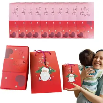 Ünnepi fesztivál Karácsonyi ugráló doboz univerzális papír karácsonyi ajándékcsomagolás összecsukható pattogó piros boríték díszdoboz készpénzhez