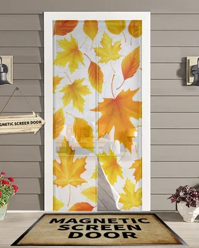 Őszi juharlevél textúra mágneses ajtófüggöny Nappali hálószoba Kezdőlap Szúnyogirtó képernyő ajtófüggöny