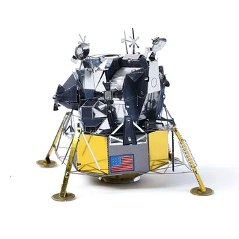 Űrkutatás 3D Fémmodell Kirakós játék Színes Apollo Holdmodul és hajtóművek Összeszerelés Modell Kirakós játék gyerekeknek Felnőtt
